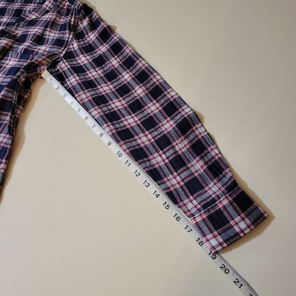 Silver Jeans Co. Navy Plaid Long Sleeve Button-Down Blouse - Picture 8 of 16